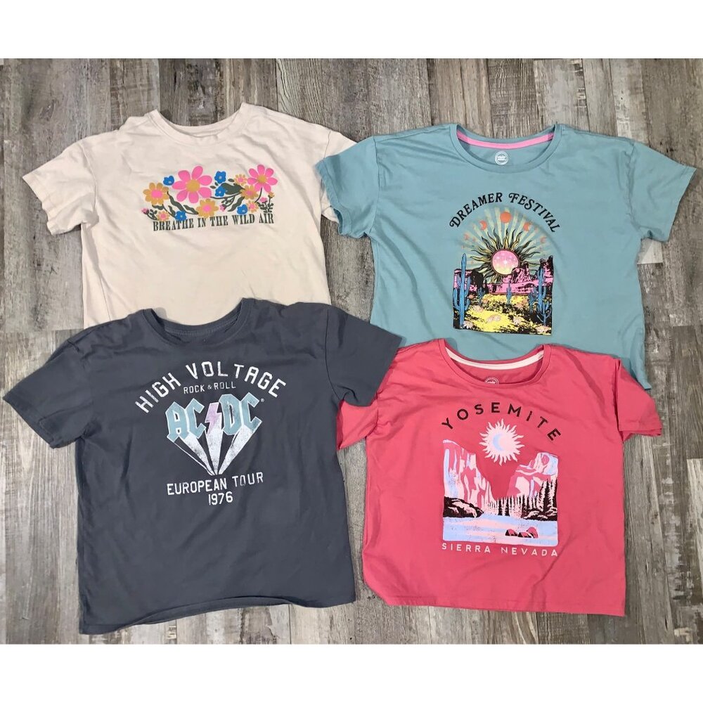 Set Of 4 Graphic T-Shirts Featuring AC/DC Yosemite Dreamer Festival & Breathe Gr